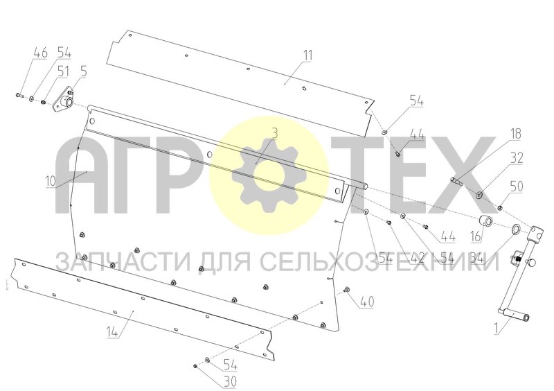 Чертеж Установка универсального направляющего щитка (181.41.51.900)